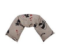 Fascia rilassante scalda collo e la nuca con semi di lino 58x12cm Gatti