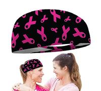 Fascia rosa Cancro al seno - Fascia per capelli rosa e fascia Cheer - rosa per educazione al cancro al seno, decorazioni per cancro al seno in rosa, grandi articoli per l'educazione al
