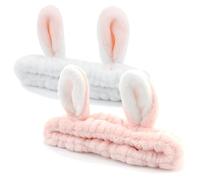 Fascia Skincare, 2 PCS Fascia per Capelli Trucco, Orecchie di Coniglio Fascia Trucco, Spa Doccia Pasqua Orecchie di Coniglio Lavaggio Fascia Viso, per Lavare la Faccia, Make Up,Yoga (C, Taglia unica)