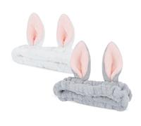 Fascia Skincare, 2 PCS Fascia per Capelli Trucco, Orecchie di Coniglio Fascia Trucco, Spa Doccia Pasqua Orecchie di Coniglio Lavaggio Fascia Viso, per Lavare la Faccia, Make Up,Yoga (A, Taglia unica)