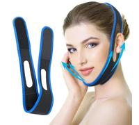 Fascia sottile per il viso con patch per il mento e il doppio mento riduttore, fascia per sollevamento del viso, anti rughe, maschera per il viso con linea a V