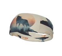 Fascia sportiva alla moda con stampa WHJSHOP Wolf and Moon per uomini e donne