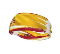 Fascia sportiva alla moda WHJDPP con stampa bandiera della Spagna Fasce per capelli assorbe il sudore per uomini e donne