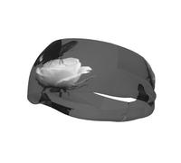 Fascia sportiva alla moda WHJSHOP in bianco e nero silenzio stampato Fasce Assorbe il sudore per uomini e donne