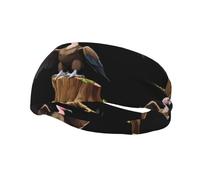 Fascia sportiva alla moda WHJSHOP Vulture su un ceppo d'albero Fasce stampate Assorbe il sudore per uomini e donne