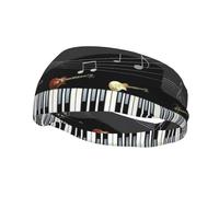 Fascia sportiva alla moda YUGTAEE Guitar Piano Pattern Picture Headbands Assorbe il sudore per uomini e donne