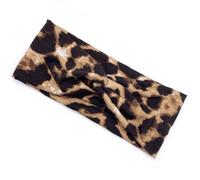 Fascia sportiva all'uncinetto Tie-dye ampia ad alta elasticità Accessori per lo styling dei capelli per lo sport, yoga, palestra, corsa, stampa leopardata 4