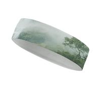 Fascia sportiva assorbente del sudore, alla moda, antiscivolo, con stampa a cascata di montagna, accessori estivi, fascia elastica adatta per palestra, calcio, yoga, corsa, escursionismo