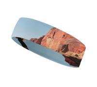 Fascia sportiva assorbente del sudore, alla moda, antiscivolo, con stampa del fiume Canyon rosso, accessori estivi, fascia elastica adatta per palestra, calcio, yoga, corsa, escursionismo