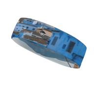 Fascia sportiva assorbente del sudore, alla moda, antiscivolo, con stampa di paesaggi montani, accessori estivi, fascia elastica adatta per palestra, calcio, yoga, corsa, escursionismo