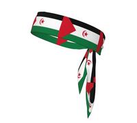 Fascia sportiva con bandiera del Sahara occidentale che assorbe il sudore, unisex, adatta per viaggi all'aperto e vari sport.