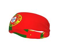 Fascia sportiva con bandiera portoghese per attività all'aria aperta leggera e confortevole, assorbente, elastica, traspirante