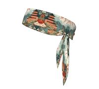 Fascia sportiva con illustrazione paesaggistica, assorbe il sudore, antiscivolo e regolabile, per corsa, basket, yoga, sport