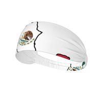 Fascia sportiva con mappa della bandiera del Messico per uomo donna fascia per il sudore da tennis per allenamento fasce elastiche per la corsa