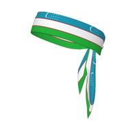 Fascia sportiva con stampa bandiera della Repubblica dell'Uzbekistan, fascia regolabile per la testa, per corsa, tennis e allenamento, vestibilità morbida