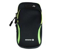 Fascia Sportiva da Braccio con 2 Tasche, Neoprene Anti-traspirante Swissten Nero