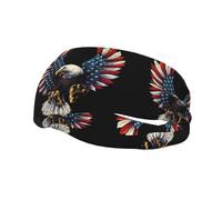 Fascia sportiva decorativa AEKGOHP con bandiera dell'aquila americana, elastica, traspirante, morbida e traspirante, per uomini e donne