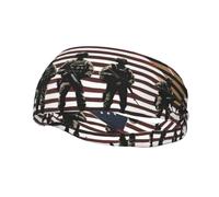 Fascia sportiva decorativa AEKGOHP US Military Soldiers Patriotic Memorial Day stampata, elastica, traspirante, morbida e traspirante, fascia per uomini e donne