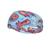 Fascia sportiva decorativa per il sudore AEKGOHP Animal Cute Brown Otters stampata - Elastica, traspirante, morbida e traspirante fascia per uomini e donne