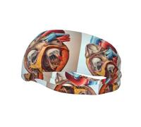 Fascia sportiva decorativa per il sudore AEKGOHP con grafici a forma di cuore stampata - elastica, traspirante, morbida e traspirante per uomini e donne