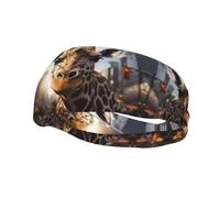 Fascia sportiva decorativa per il sudore BROLEO New York Giraffe Street Picture - Elastica, traspirante, morbida e traspirante per uomini e donne