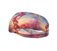 Fascia sportiva decorativa per il sudore con nastri YYHWHJDE nel cielo stampe, elastica, traspirante, morbida e traspirante per uomini e donne