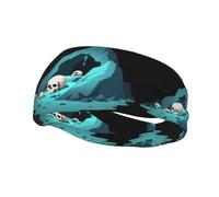 Fascia sportiva decorativa per il sudore con scheletri YYHWHJDE nel buco nero, elastica, traspirante, morbida e traspirante per uomini e donne