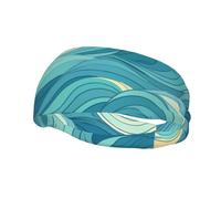 Fascia sportiva decorativa per il sudore YYHHAOFA Dawn Ocean Waves Stamp - elastica, traspirante, morbida e traspirante fascia per uomini e donne