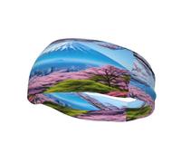 Fascia sportiva decorativa per il sudore YYHWHJDE Mt. Fuji all'inizio della primavera Fasce per uomini e donne