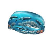 Fascia sportiva decorativa per il sudore YYHWHJDE Whales under the Sea Stampe, elastica, traspirante, morbida e traspirante, fascia per uomini e donne