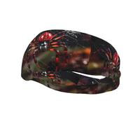 Fascia sportiva decorativa YYHHAOFA Red Spider On Spider Web Stamp - elastica, traspirante, morbida e traspirante fascia per uomini e donne