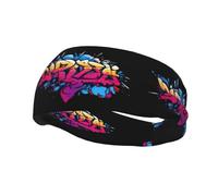 Fascia sportiva decorativa YYHWHJDE con lettere esplosive stampate, elastica, traspirante, morbida e traspirante per uomini e donne