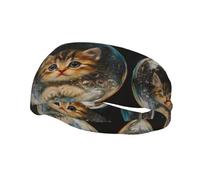 Fascia sportiva decorativa YYHWHJDE con stampa del gattino nella bolla, elastica, traspirante, morbida e traspirante, per uomini e donne