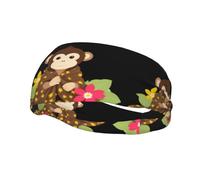 Fascia sportiva decorativa YYHWHJDE Little Monkey in a Flower Blanket Stampe, elastica, traspirante, morbida e traspirante per uomini e donne