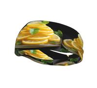 Fascia sportiva decorativa YYHWHJDE Sweet and Sour Lemon Slices Stampe - Elastica, traspirante, morbida e traspirante per uomini e donne