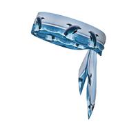 Fascia sportiva double-face, da uomo e da donna, per fitness, corsa, yoga, salti con delfini che assorbono il sudore