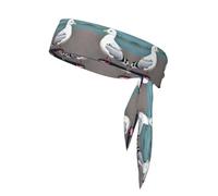 Fascia sportiva double-face, per uomo e donna, per fitness, corsa, yoga, con gabbiano che assorbe il sudore