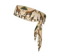 Fascia sportiva double-face, per uomo e donna, per fitness, corsa, yoga, madre e bambino, giraffa, assorbe il sudore