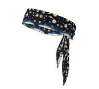 Fascia sportiva double-face, per uomo e donna, per fitness, corsa, yoga, Saturno Giove Terra, assorbe il sudore