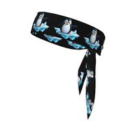 Fascia sportiva double-face WHJDPP Cute Penguin Dancing on The Iceberg Stampa Morbido e Traspirante Adatto per Yoga Corsa e Fitness