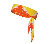 Fascia sportiva double face WHJSSF Flag of the Kingdom of Bhutan Picture Soft and Breathable Suitable for Yoga Running and Fitness