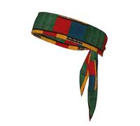 Fascia sportiva in stile africano, con stampa patchwork, regolabile, per corsa, tennis e allenamento, vestibilità morbida