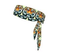 Fascia sportiva Little Fat Tiger Head Performance - Fascia per capelli double face traspirante per allenamento, corsa, yoga e palestra