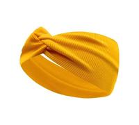 Fascia Sportiva Per Capelli 8PC Silky Threaded Fabric Twist Headband Yoga Workout Running Sport Elastic Hair Bands for Women's Turban Hair Wrap for Girls(Yellow)