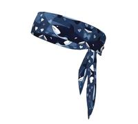 Fascia sportiva per capelli con stampa di orca assassina blu, unisex, traspirante e ad asciugatura rapida, adatta per corsa, yoga, tennis e altri sport.
