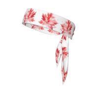 Fascia sportiva regolabile con foglia d'acero rossa, antiscivolo, durevole, elegante e stabile, adatta per tennis, calcio e corsa
