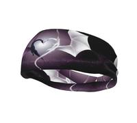 Fascia sportiva traspirante con design stampato viola e draghi Wirte adatto per la corsa e gli allenamenti in palestra