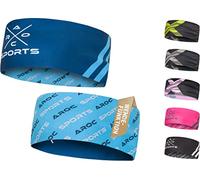 Fascia sportiva traspirante da donna e uomo, ad asciugatura rapida, per capelli, leggera ed elastica, fascia anti-vento per la fronte (blu)