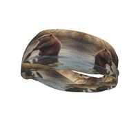 Fascia sportiva versatile XBKGOHA Beaver Working Printed - Fascia elastica e traspirante per yoga, fitness