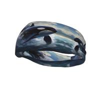 Fascia sportiva versatile XBKGOHA Orca Killer Whale stampata - Fascia elastica e traspirante per yoga, fitness
